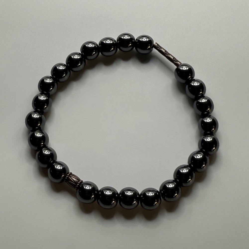 Handmade Hematite Stretch Bracelet 8mm Grade A Crystal Beads